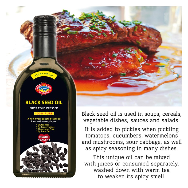 Black Seed Oil Cold Pressed Glass Bottle 11.83 OZ from