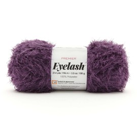 Premier Yarns Eyelash Yarn, Made of Polyester, Bulky Yarn for Crocheting and Knitting, Perfect for Toy and Decorative Accents, Purple, 3.5 oz, 214 Yards