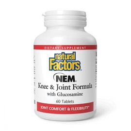Natural Factors - NEM Knee & Joint Formula with Glucosamine, Promotes Joint Comfort & Mobility, 60 Tablets