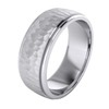 Heavy Solid Sterling Silver 8mm Hammered Unisex Wedding Band Comfort