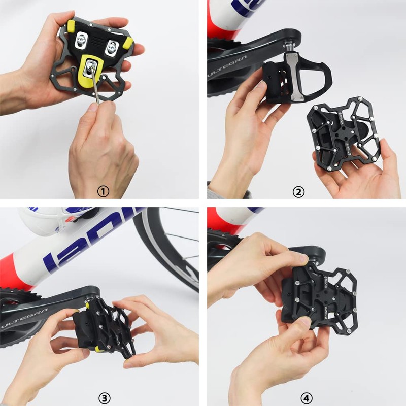 Thinvik Compatible with Shimano SPD-SL/SPD Bike Clipless Pedal Switch Pedal
