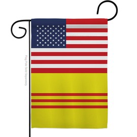 Nationality Vietnam - South US Friendship Garden Flag Regional Nation International World Country Particular Area Small Decorative Gift Yard House Banner Made in USA 13 X 18.5