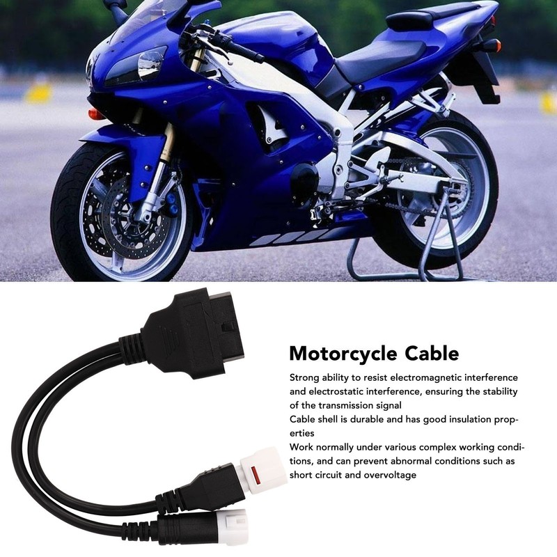 3pin 4pin Motorcycles OBD OBD2 Adapter Cable Easy Fault Detection