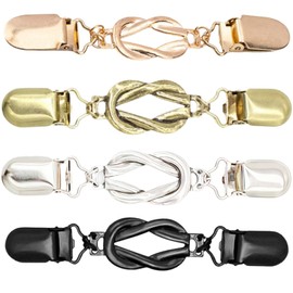 4 Pack Clothing Cinch Clips for Women – Gold, Silver, Black & Rose Gold Metal Dress Clips – Shirt Waist Tightener, Sweater Shawl Cardigan Cinch Clip – No Sew Clothing Adjuster for Fashion Styling