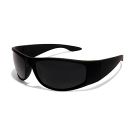ShadyVEU Slim Wrap Around OG Minimal Super Dark UV400 Mens Womens Sunglasses (Wrap Around Matte Black)