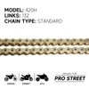 HILAKE 420H Motorcycle Chain 132 Links Non O-Ring with Connecting