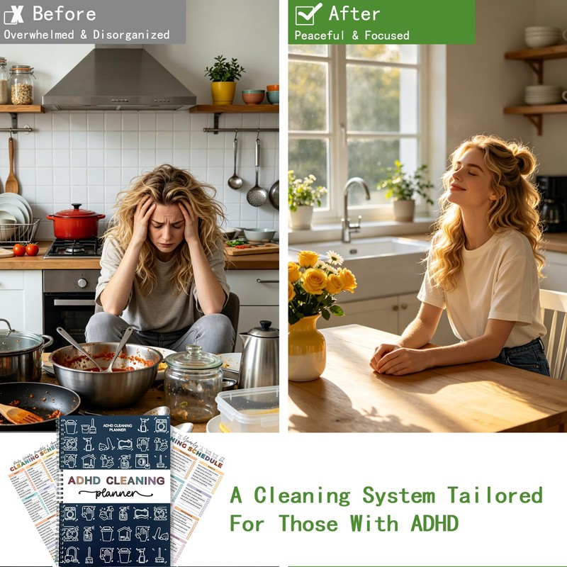 ADHD Cleaning Planner for Adults and Teens, Daily, Weekly &