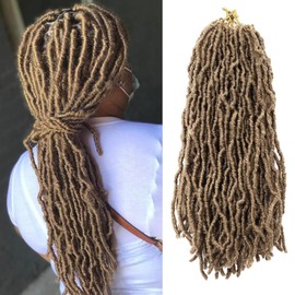 Shoobidoo 18 inch Soft Locs Crochet Hair Pre Looped 6 Packs 12/stands Faux Locs Crochet Braids Goddess Locs Dreadlocs Synthetic Hair For Black Women