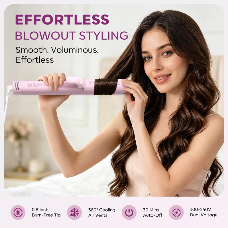 HarrFlow Airflow Curling Iron, Straightener & Flat Iron Combo, Red