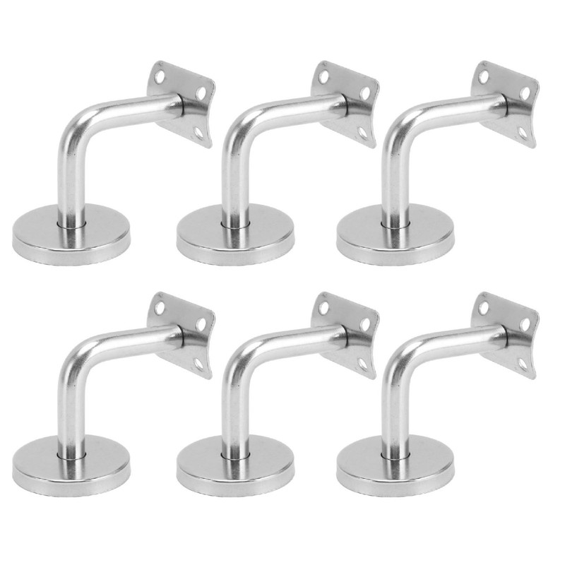 6 Pcs Wall Handrail Bracket 304 Stainless Steel Strong Bearing