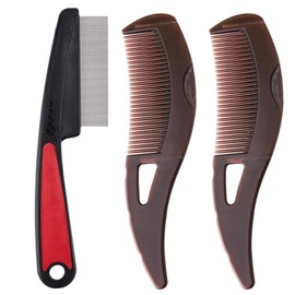 TELAIN 3 Stück Kopfhautpflege-Kämme – Hohle Zähne zur Schuppenentfernung & Massagebürsten für eine gesunde Kopfhaut, Entfernung von Schmutz und Schuppen, Braun, Schwarz & Blau (Set von 3)