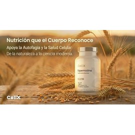 CellX Espermidina 3HCl 20 mg por Porción + L-Taurina USP y Resveratrol | 60 Cápsulas Vegetales | 30 Porciones
