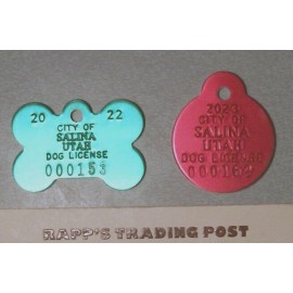 Unbranded Dog License Tags SALINA Utah 2022 23 SEVIER UT animal pet tax ACO