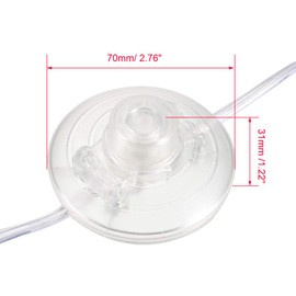uxcell Inline Latching Foot Pedal Push Button Switch, Round Lamp Foot Control ON/Off Footswitch with 1.8M Wire Standard 2P Plug Clear