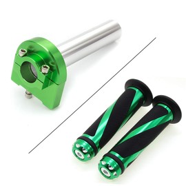 Krace Motorcycle 7/8" Handle bar Hand Grips with Anodized CNC Quick Twist Throttle Tube Motorized Lever Control