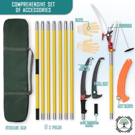 LETYANGER Pole Saws for Tree Trimming, 7.3-27 ft Extendable Tree Trimmers Long Handle Pruner, Sharp Steel Blade and Scissors High Branches Trimming, Tree Pruner, Tree Saw