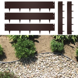 ITEVE.GD 40"x6" Steel Lawn Edging, 5-Pack Metal Landscape Edging Strips,Hammer-in Garden Edging Borders,Total16.25 ft Length Bendable Landscape Edging for Yard Pathway Divider(Brown)