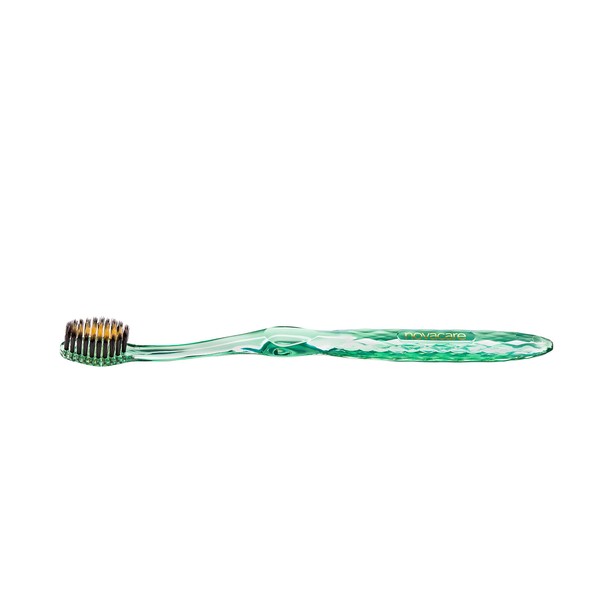 Novacare Toothbrush with Refined Gold & Bamboo Charcoal Bristles (Green)