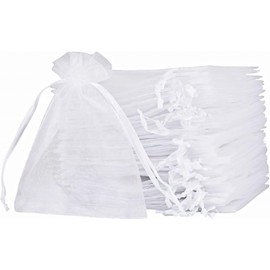 MAOOY Organza Bags 15 x 20 cm White Pack of 100 Organza Bags for Filling Small Organza Bag Jewellery Bag for Wedding Christmas Gift Bag Grape Protection Bag