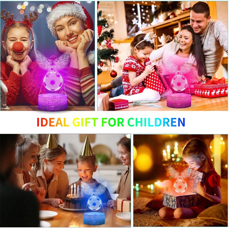 UneedMe Football 3D 7 Colours Night Light with Touch Switch