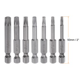 sourcing map 14pcs T10-T40 Star 5 Point Screwdriver Bit Set 1/4" Hex Shank 2" Length Magnetic Security Torx Head Screw Driver Power Tool