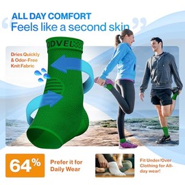 Modvel Foot & Ankle Brace Socks for Sprained Ankle Compression Sleeve - Foot Support for Women & Men - Tendonitis & Arthritis Ankle Brace Sports Running, Torn Ligaments & Women Stabilizing Ankle Wrap