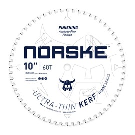Norske Tools Thin Kerf Ultra Fast Crosscutting Saw Blade NCSBT026 10" x 60T with 5/8" Bore for Hardwood, Softwood, Plywood and MDF