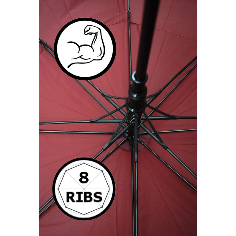 60MPH Windproof Large Strong Umbrella for Rain and Wind -