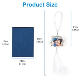 Car Mirror Hanging Accessories for Women Interior Cute, Car Rear View Mirror Charms, Lovely Couple Car Decorations (A)