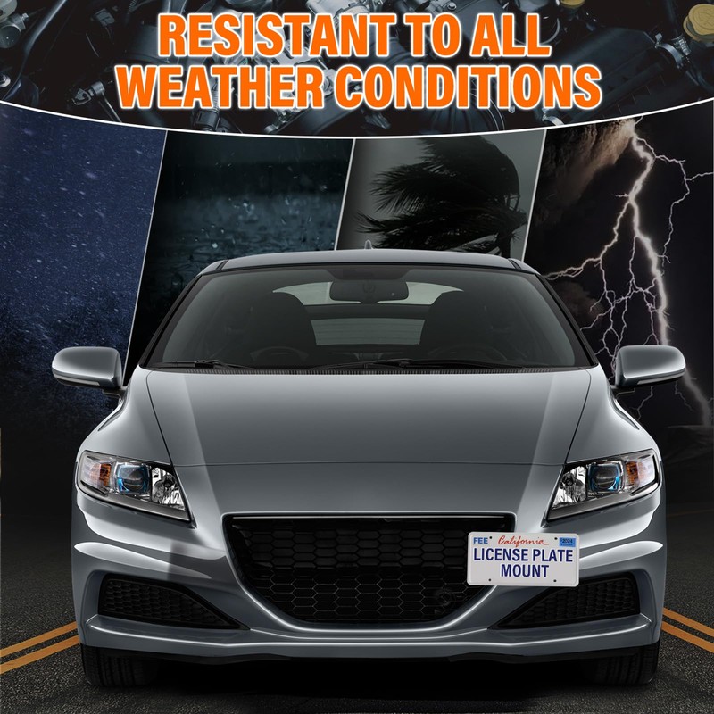 Front Bumper Tow Hook License Plate Mount Bracket Compatible with
