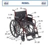 Drive Replacement Parts (Each Part Sold Seperately) Rebel Wheelchair RTLREB18-11.