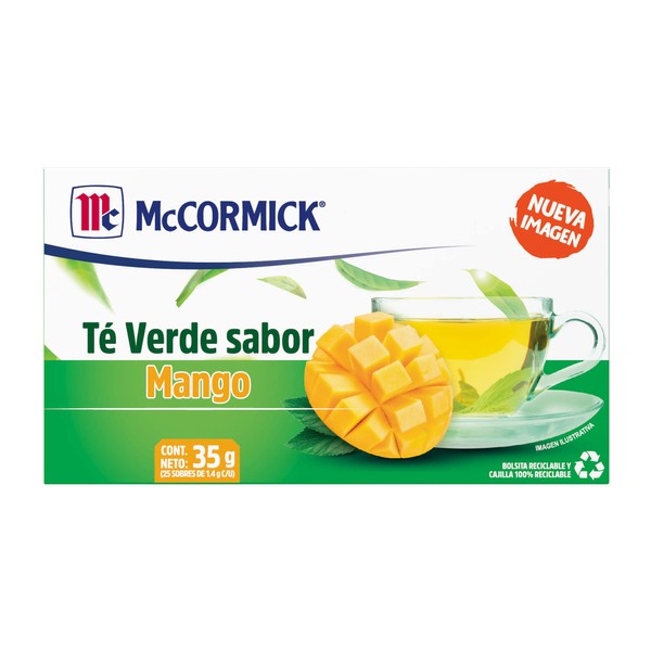 McCormick Té Verde Sabor Mango 25 sobres