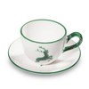 GMUNDNER KERAMIK Green Deer Coffee Cup with Saucer Cup Handmade