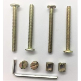 REMI TOOLS LTD Kit For Beds Cots Furniture Repair & Assembly Size (4 Screws M6 x 60MM) 4 Nuts & 1 Allen Key