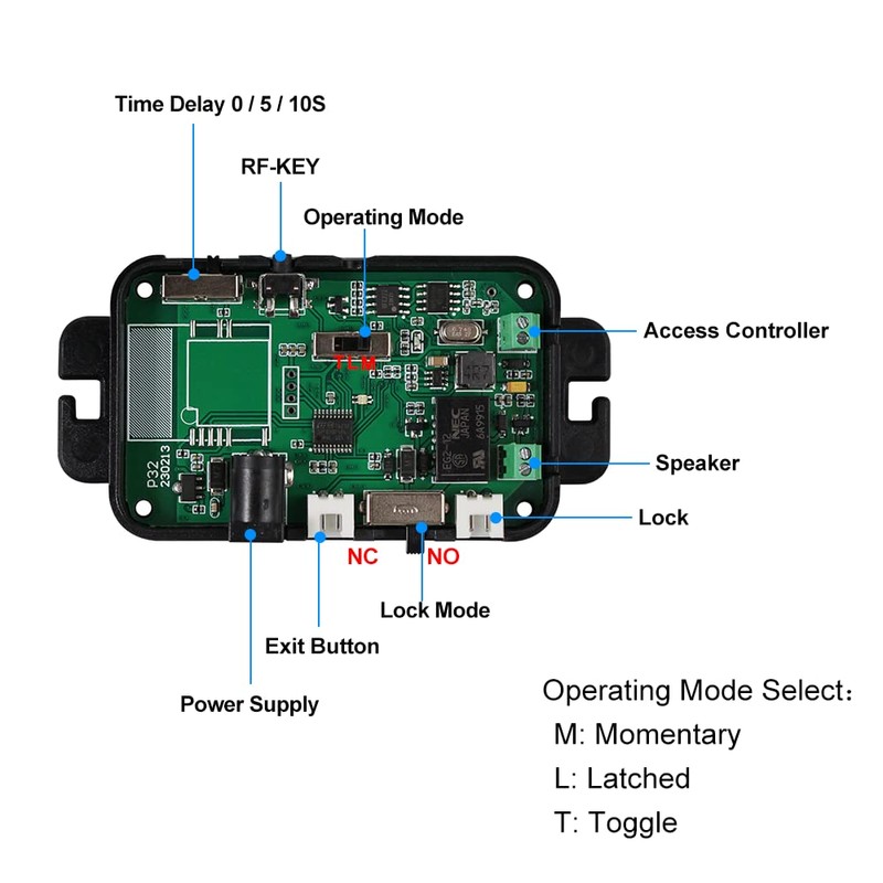 FUSYTULY Full Access Control System Kit Wireless 433MHz Door Opener