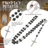Herdear Black Rosary Beads Catholic Crucifix Necklace for Men Women