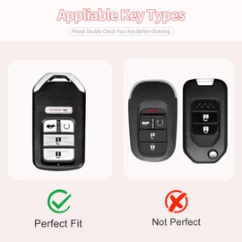 XUPEIXUN Key Fob Cover for Honda Accord Civic CRV Pilot Odyssey Smart Key Case Shell Protector with Keychain Girly Women Cute