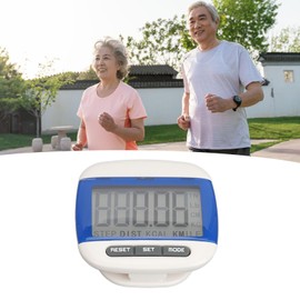 Large LCD Display Blue Walking Pedometer Step Calorie Distance Counter with Clip, Lightweight and Compact Design Easy to Clip to Belt for Seniors Adults Exercise