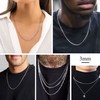 Suplight Mens Silver Chain 925 Sterling Necklace Cuban Chains for