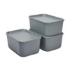 Iris Ohyama, Set of 3 Plastic Storage Boxes with Lids