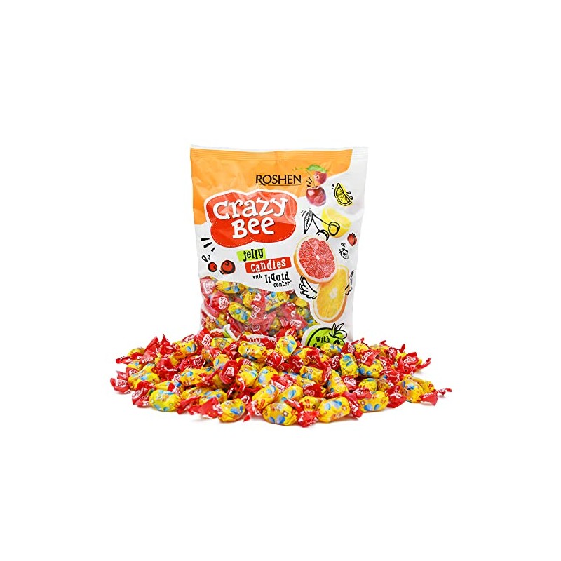 Roshen Crazy Bee Jelly Candy with Fruity Filling, Made with