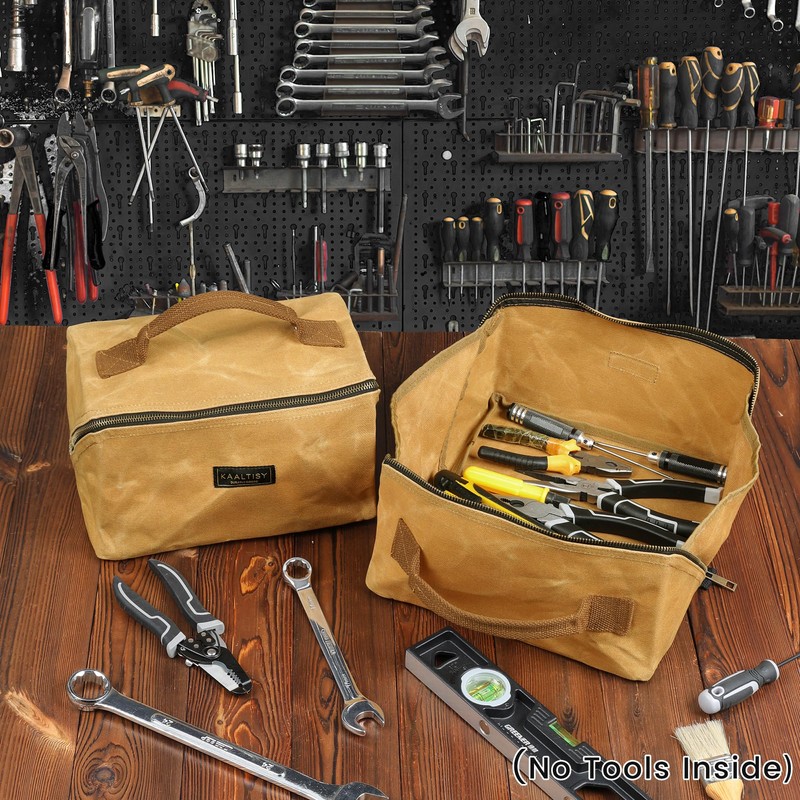 Heavy Duty Tool Storage Organizer, Tool Pouch with Metal Zipper