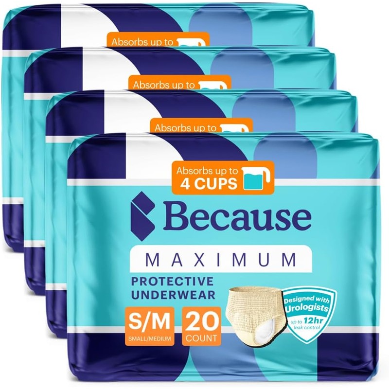 Because Premium Maximum Plus Adult Incontinence and Postpartum Bladder Leak