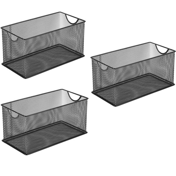 GoldOrcle Set of 3 Household Wire Mesh Metal Steel Storage