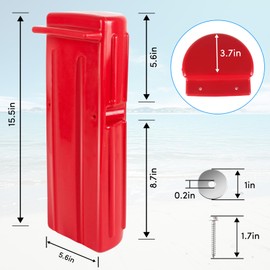 ORLANG 2Pack Dock Bumper Fender, Inflatable Dock Protection for Edging, Marine Dock Fender Bumper with Stainless Steel Mounting Hardware - Red