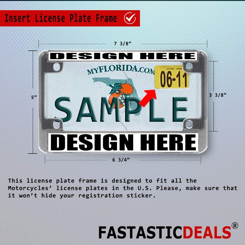 Fastasticdeals Metal Insert Bike License Plate Frame I'd Rather Be