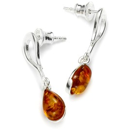 InCollections 0010260118501 Women's Earrings 925/000 Sterling Silver with Amber, Amber, Amber
