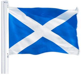 G128 Combo Pack: USA American Flag 3x5 Ft 150D Printed Stars & Scotland (Scottish) Flag 3x5 Ft 150D Printed