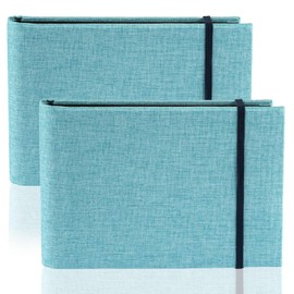 2 Pack Photo Albums 6x4, Slip in Small Photo Album, Photo Album Books(Holds 200 in Total/100 Pockets Each), Photo Book for Birthday Wedding Family Travel Portrait Picture, Blue