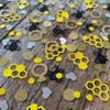 100PCS Bee Confetti,bumblebee confetti,Circle Honeycomb Hexagon Confetti for Bee Birthday Decorations,Bee Baby Shower Decorations
